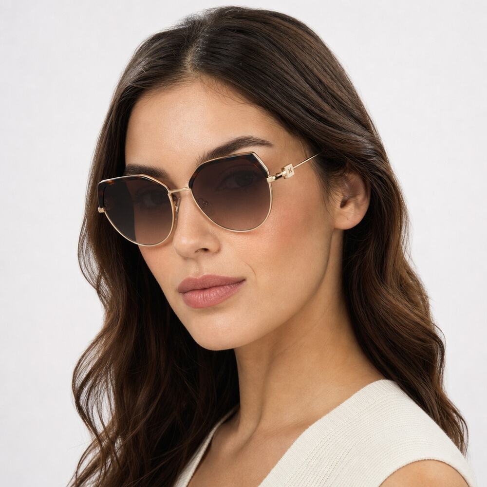 NEW Carolina Herrera HER 0238/S 0LVLHA Brown Havana/Gold Sunglasses authentic